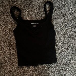 American Eagle Outfitters Black Fitted Sleeveless Tank